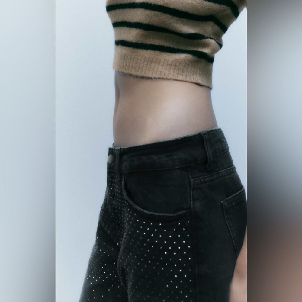 Zara Black Studded Women Jeans